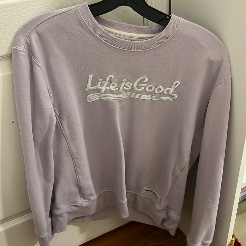 Lavender Life Is Good crewneck